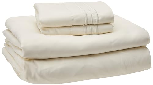 Image of Queen Size Bed Sheets - Breathable Luxury Sheets with Full Elastic & Secure Corner Straps Built In - 1800 Supreme Collection Soft Deep Pocket Bedding, Sheet Set, EXTRA DEEP pocket - Queen, Ivory