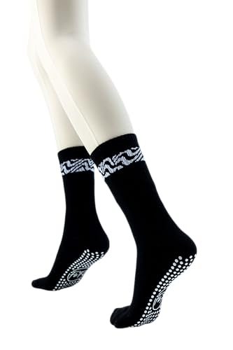 Image of Non-Slip Pilates Socks for Women with Grips - Barre, Yoga, Workout, Studio Grip Socks - Toeless, Breathable, Anti-Skid