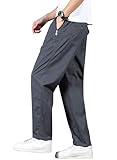 [Ｋａｙｉｙａｓｕ] チノパン メンズ パンツ 大きいサイズM-6XL イージー ロング ズボン ボトムス ワークパンツ 綿 ウエストゴム カジュアル ゆったり(L ダークグレー)