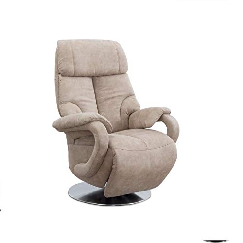 CAVADORE Istanbul Fauteuil Relax, Fonction Relaxation À Réglage Manuel, 80 x 115 x 79 cm, Aspect Cuir, Beige