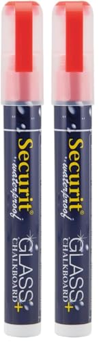 SECURIT - Feutre craie 2-6 mm waterproof Rouge (Lot de 2)