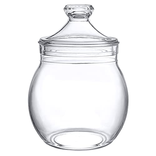 Amazing Abby - Kathy - Acrylic Bathroom Canister (40 Oz), Plastic Apothecary Jar For Vanity, Bpa-Free And Shatter-Proof, Great For Bath Sponges, Shower Balls, Loofah Pads, And More #TOP2