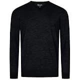 GIESSWEIN Merino Pullover Herren Light V Neck - 100% feinste Merino Lammwolle, Wollpullover Herren V Ausschnitt, ideal für Business & Freizeit