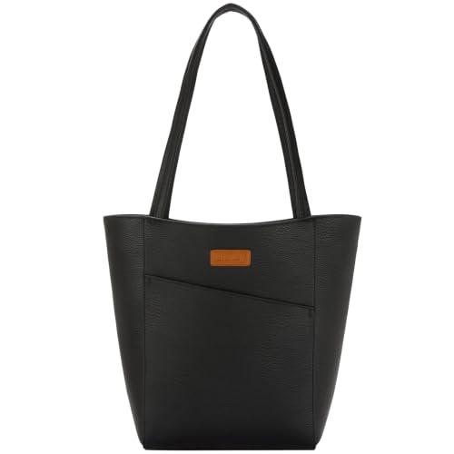 Image of Tote Bag for Women,Large Capacity Straw&Vegan Leather Tote Purses for Women,Shoulder Bags For Daily Travel Work Beach