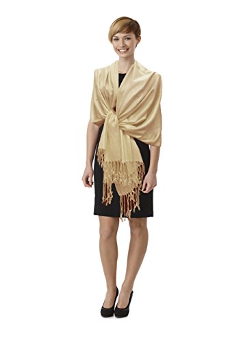 PASKMLNA Beautiful Solid Colors Luxurious Pashmina Scarf Perfect Party Favor4