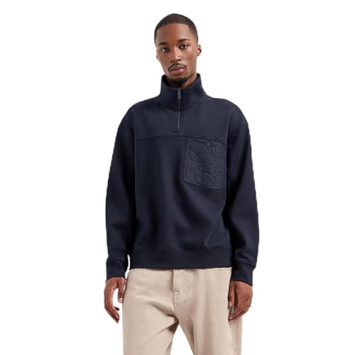 Armani Exchange Men's Embroidered Pocket French Terry Quarter-Zip Up Sweatshirt