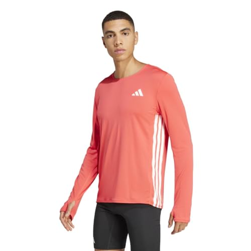 adidas Men's Adizero Long Sleeve Running T-Shirt, Semi Lucid Red, XL