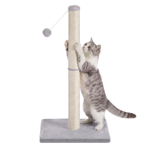 Image of Feandrea Cat Scratching Post, Natural Sisal, 84 cm Tall, Heavy Base