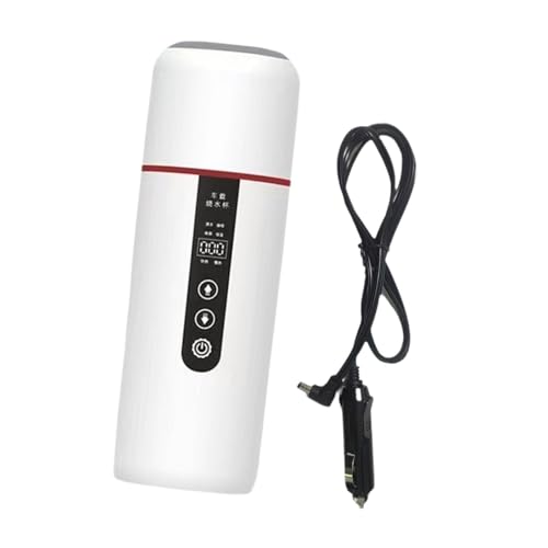 QUILSTM Hervidor de agua eléctrico para coche de 12 V y 24 V, ideal para quienes viajan con frecuencia y disfrutan de bebidas calientes. Pantalla LED que