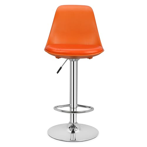 Image of DPI Modern Height Adjustable and 360 Degree Revolving Bar Stool | Kitchen Chair Suitable for Kitchen Cafeteria Dining Office Shops | (1, Orange)