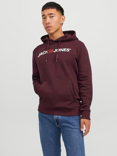 Sweat à capuche homme Jack & Jones confortable en rouge taille L