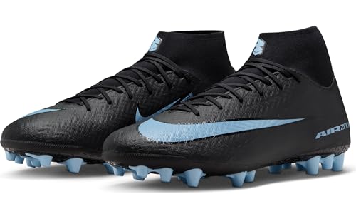 Nike Mercurial Superfly 10 Academy Artificial-Grass High-Top Soccer Cleats (Black/Ice Blue)2