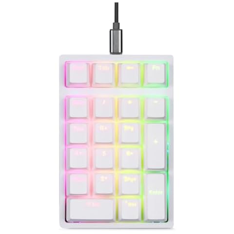 MOTOSPEED K24PRO Mechanical Numeric Keypad Hot-Swap GATERON Switch Wired Gaming Keypad RGB Backlit PBT Keycap 21 Keys Mini Numpad Portable Keypad Extended Layout,Computer Keyboard for Laptop,PC,Mac Cover