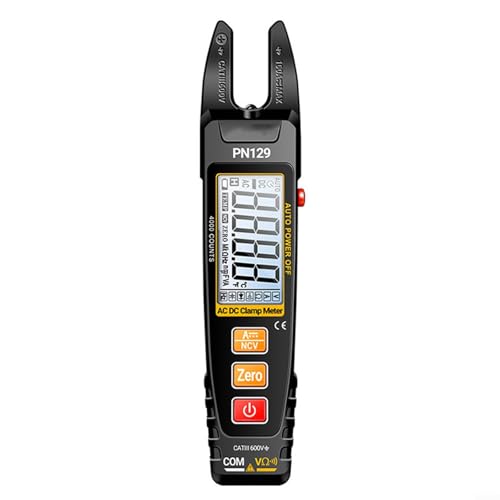 ZiStarlilife Pince multimètre numérique PN129 en forme de U, multimètre intelligent avec détection NCV et rétroéclairage LCD, courant 100 A AC/DC et...