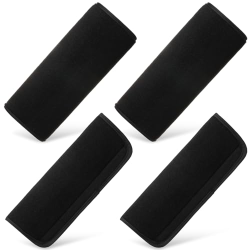 Riakrum 4 Pcs Baby Car Seat Belt Covers for Kids,Black,10.63 X 4.33 Inch