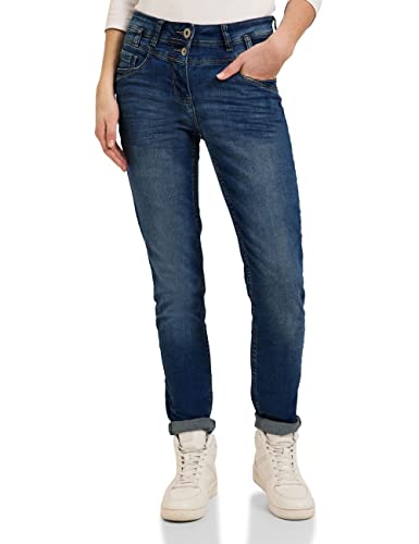 Cecil Damen B376017 Jeanshose Slim, Mid Blue Wash, 33W / 30L EU