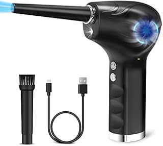 Electric Air Duster, Canned Air Duster with 6000mAh Rechargeable Battery, Compressed Air Duster with Powerful 40000 RPM Motor, Keyboard Air Spray Duster Cleaner for Computers, Electronics Cleaning