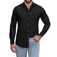 【Casual Fit】Relaxed fit ensures a comfortable, non-constraining fit. 【Note】This men's long-sleeved shirt requires washing before first wear. Ironing on low heat maintains its crisp, stylish appearance. 【Comfortable Fit】This men's formal shirt is made...