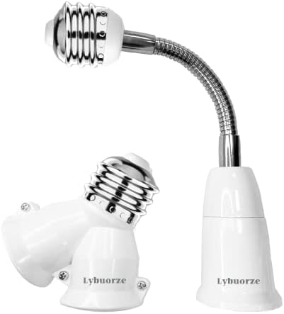 Lybuorze Light Socket Extender, Light Socket Splitter, 9.1 Inch Bulb Socket Extension, 360° Bendable Adjustable Standard E26/E27 Bulb Screw Base Extender Adapter
