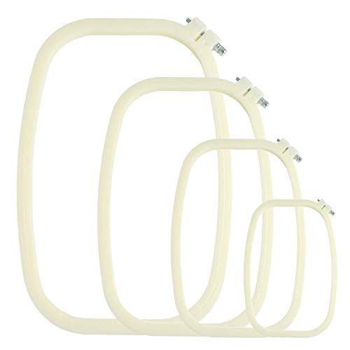 eGoodn Square Cross Stitch Hoop Embroidery Quilting Hoops Set Pack of 4 Sizes 16