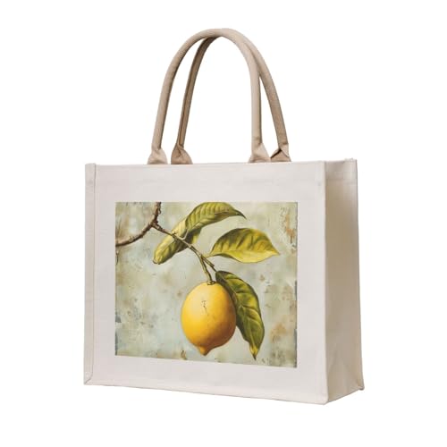 Sac fourre-tout imprimé citron idéal pour vos sorties à la plage et courses d'été