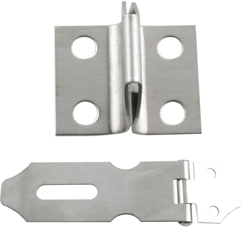 Image of DGZZI 2PCS Door Clasp Padlock Latch 304 Stainless Steel Security Buckle Latch 2inch Collapsible Latch Silver With Screws Wooden Door Security Door Latch Drawer Lock Plate Snap