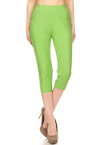 Image of Leggings Depot Women's Cotton Blend Stretch Pull-on Jeggings Casual Pants with Pockets (Available in Plus Size)