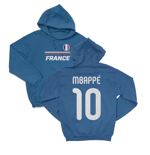 Tutiinca France Soccer Fans Mbappe 10 Jersey Style Unisex Hooded Sweatshirt (Royal X-Large)