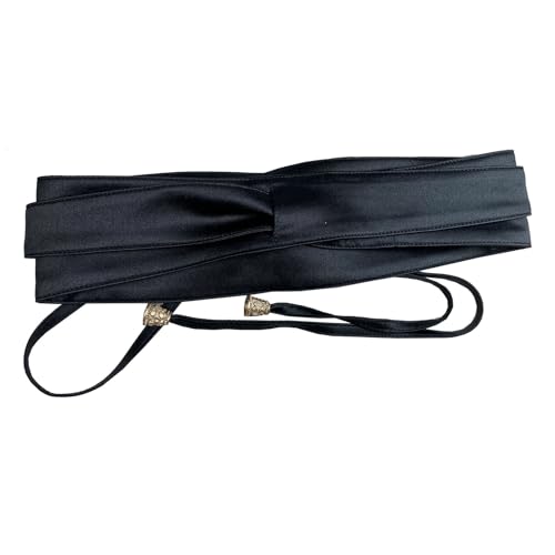 Woman Belt Strap Wide Waist Satin Obi For Dress Bowknot Self Tie Wrap Around Obi Waist Band Cinch Waist Belt3