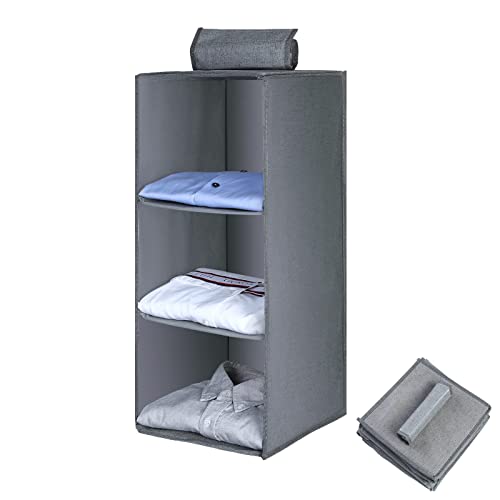 AiQInu Étagère de penderie à Suspendre, Organisateur de Placard de Rangement Suspendu avec 3 Compartiments, Organisateur Suspendu Pliable et Gain de Place Système de Rangement