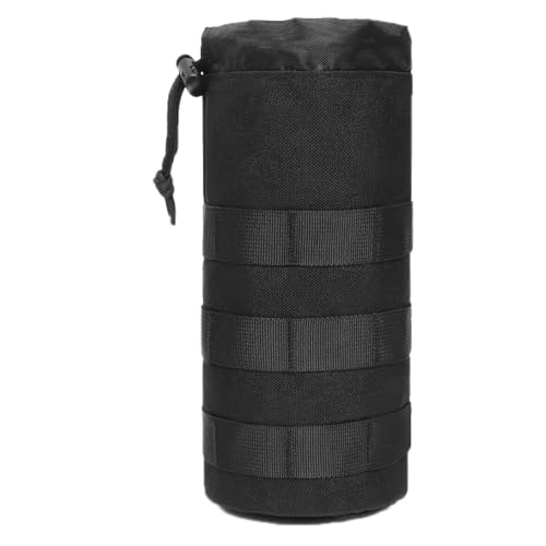 TRIWONDER Borsa Porta Borraccia Custodia per Borraccia Running Borsello Tattico Porta Borraccia da Cintura Molle Portaborraccia da Zaino Cinturone Tasca Tattica (A - Nero)