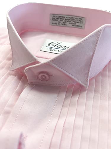 Mens Formal Wing Collar Tuxedo Shirt, 1/4" Pleat4