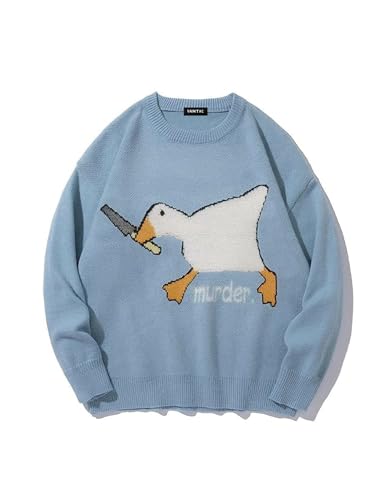 Vamtac Mens Oversized Sweater Vintage Graphic Pullover Crewneck Knit Jumper Y2K Unisex Streetwear 2025 Fall Tops