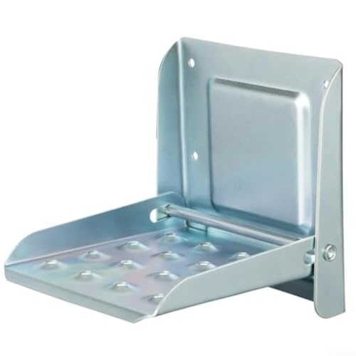 Bulevisiter Escalón plegable de acero galvanizado para camión, 191 x 177 mm, superficies antideslizantes para un acceso seguro a camiones, remolques, caravanas y furgonetas