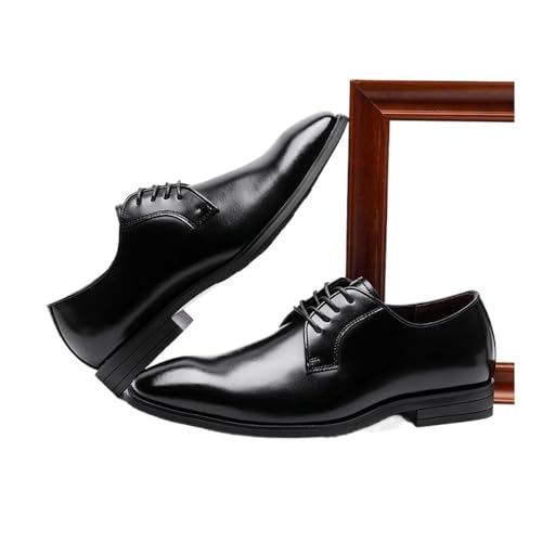Leather Shoes Casual Business Banquet Wedding Shoes Korean Men's Shoes Oxfords(Brown 2,9.5)4