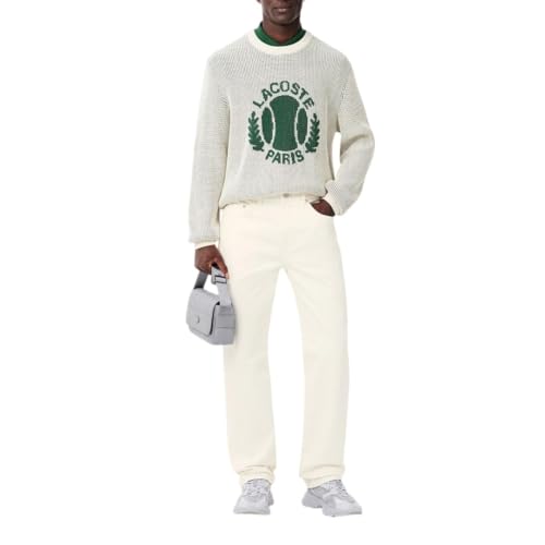 Lacoste Men's 5 Pocket Straight Cut Indigo Jeans, Flour, 36/324