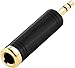 Tisino 1/4 to 3.5mm Stereo Adapter, 1/4 inch Female to 1/8 inch Male Mini Jack Aux Converter Headphone Adapter - Black, 1PCS