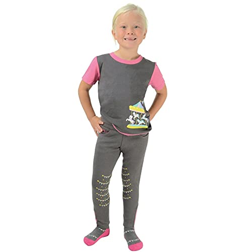 Little Rider Childrens/Kids Merry Go Round Jodhpurs (7-8 Years) (Gray/Pink)