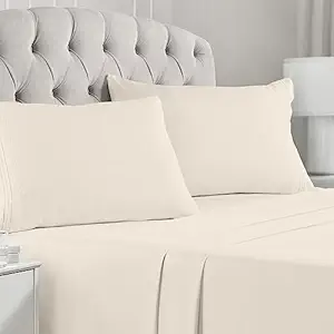 Mellanni Queen Sheet Set - 4 Piece Iconic Collection Bedding Sheets & Pillowcases - Luxury, Soft, Cooling Bed Sheets - Deep Pocket up to 16