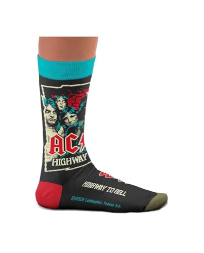 Sock Affairs ACDC Socken-Kollektion Highway to Hell Back in Black Angus Young Geschenke für Rock Fans Baumwollsocken 2 Größen 36-40 und 41-46