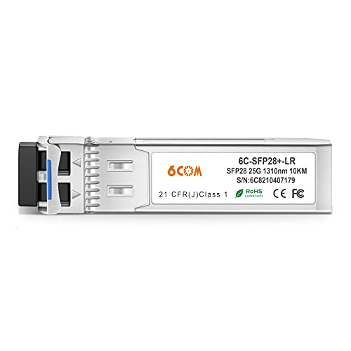 Image of 6COMGIGA 25GBASE-LR Compatible for Cisco SFP-25G-LR-S SFP28 1310nm 10km DOM LC SMF Optical Transceiver Module