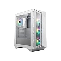 MSI MPG GUNGNIR 110R White Mid-Tower ATX Gehäuse (2X USB 3.0, 1x Type-C Anschluss, 4X 120mm A-RGB Fan im Lieferumfang, weiß, RGB)