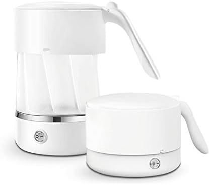 Dr. Prepare Travel Foldable Electric Kettle Portable Mini Collapsible Tea Water Boiler with Fast Heating, Food Grade Silicone, Boil Dry Protection, Dual Voltage100V-240V, White