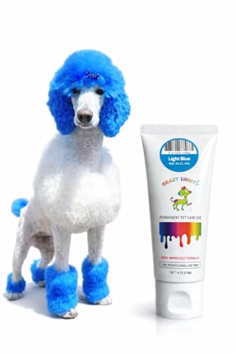 Image of Crazy Liberty Permanent Pet Hair Dye for Dogs and Horses (Light Blue) – Professional Grooming Color Gel, for Creative roomers, 4 Fl Oz