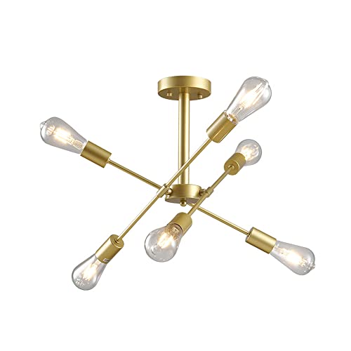 Chandelier luxe créatif E27 à 6 lampes pour décoration de plafond