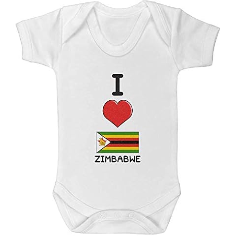 Azeeda 0-3 Month 'I Love Zimbabwe' Baby Grow/Bodysuit (GR00071352) Cover