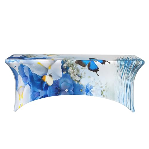 Nappe extensible en élasthanne imprimé fleurs papillons 1,8m - 3