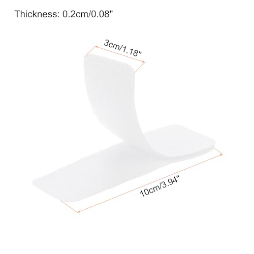 Image of uxcell 4x1.2 inch Hook and Loop Strips with Adhesive, 10 Set Double-Sided Fasten Mounting Tape for Sewing DIY Crafting White
