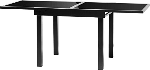 IB-Style - Diplomat Gartentisch Quadro| Aluminium SCHWARZ | Premium Ausziehtisch 90-180 cm Gartentisch – Bild 4