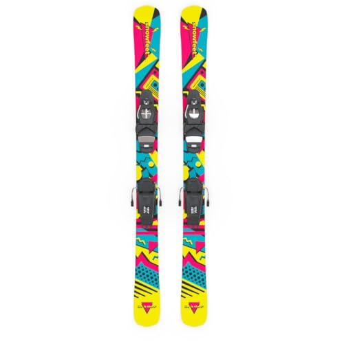 Snowfeet Esquís Cortos 120 cm | Freedom | Snowblades Skiblades Short Skis (Black) (Retro)